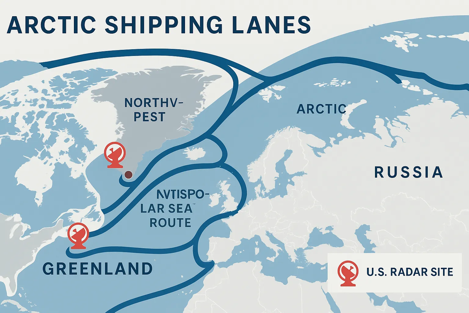 Arctic shipping lanes and U.S. radar sites
